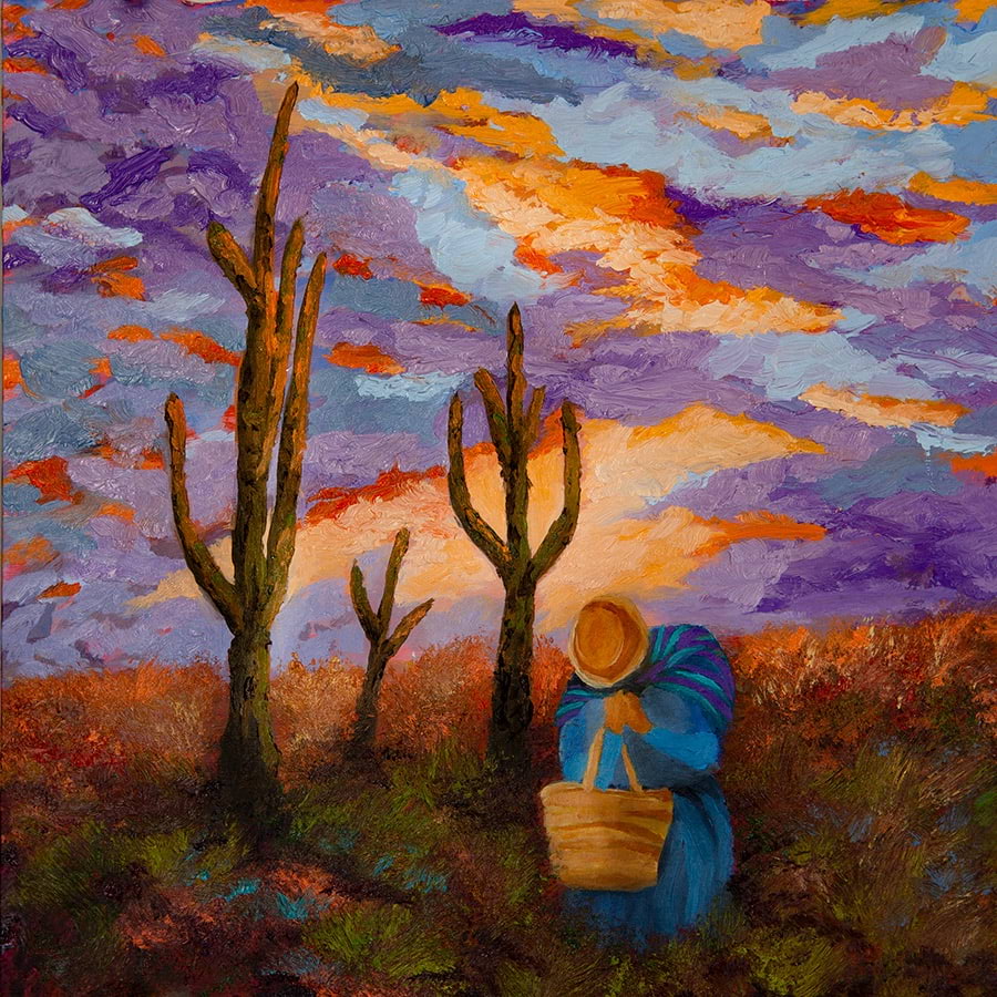 Sleepy Saguaro Print (Original Size 10 x 10)