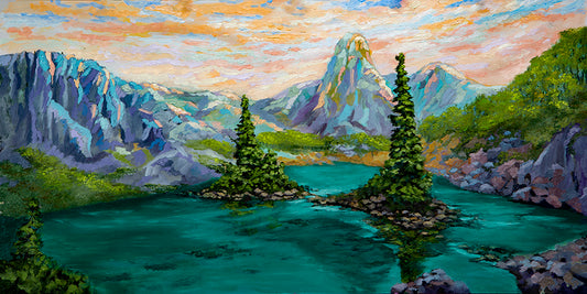 Soothing Peaks & Aqua Waters 15 x 30 (Oil: non-toxic)