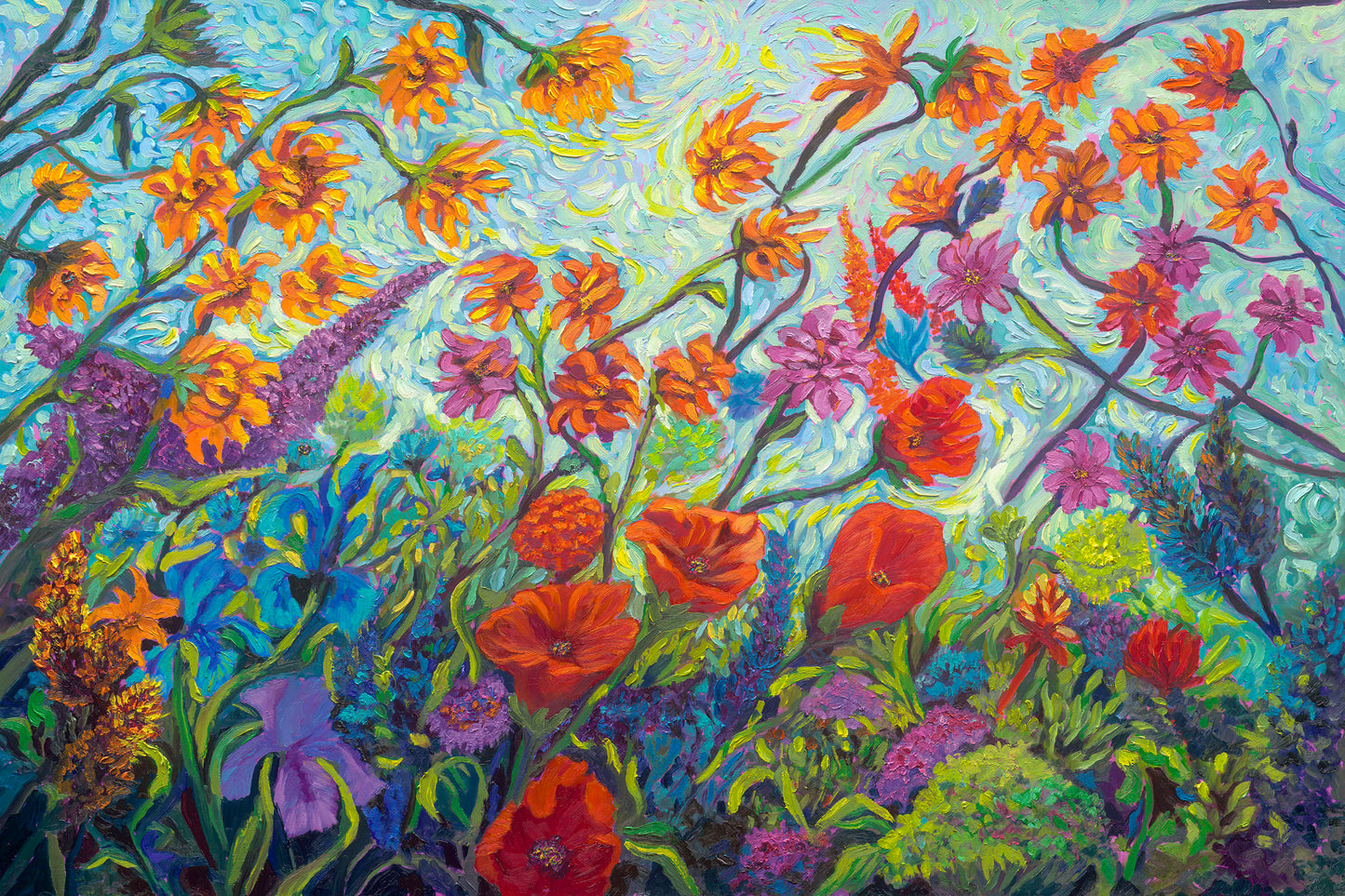Petals in Motion 24 x 36 (Oil: non-toxic)