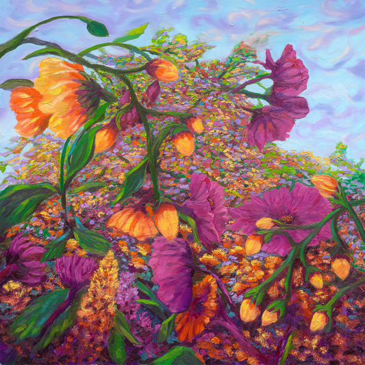 Floral Combustion 24 x 24 (Oil: non-toxic)