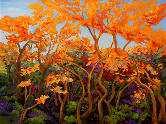 Flaming Ginger Forest 18 x 24 (Oil: non-toxic)