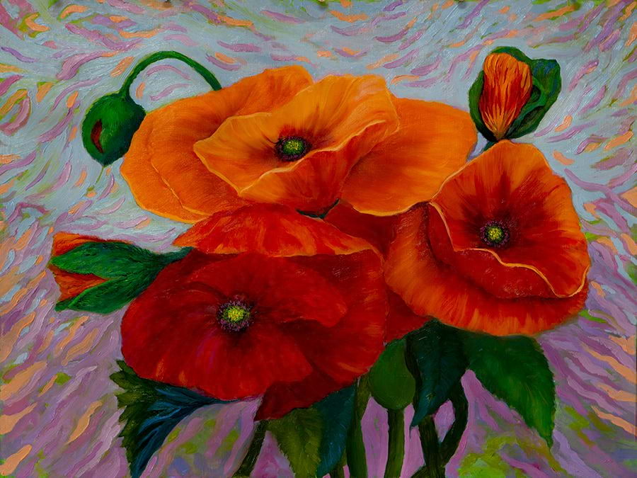 Brimming Poppies Print (Original Size 18 x 24)